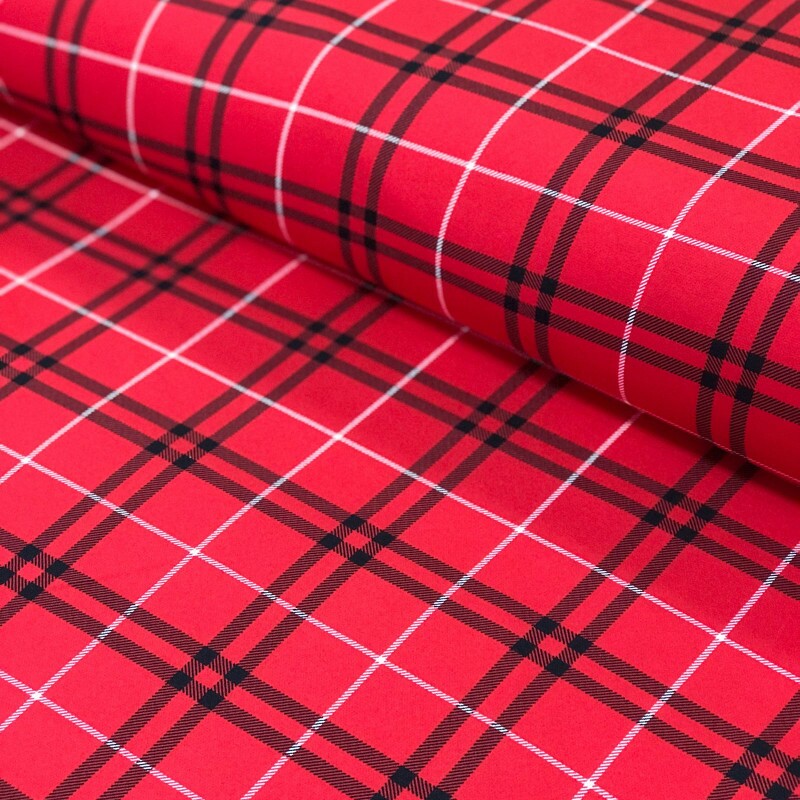 Alfaiataria Crepe Carolina Xadrez Vermelha e Preto Alfaiataria Crepe Carolina Xadrez Vermelha e Preto